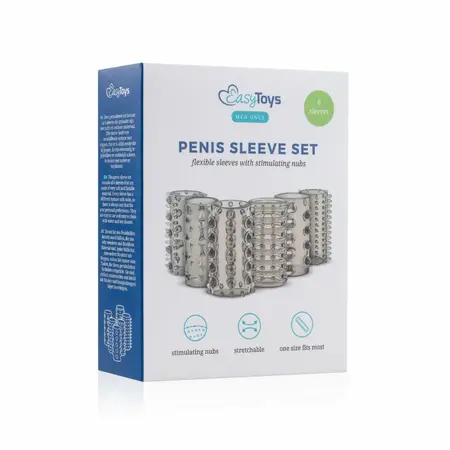 Sinner Gear set od 6 teksturisanih silikonskih navlaka za produžavanje, providne