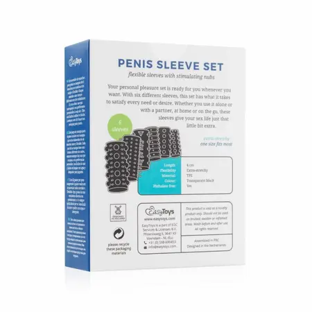 Sinner Gear set od 6 teksturisanih silikonskih navlaka za produžavanje, providne