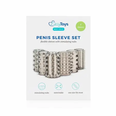 Sinner Gear set od 6 teksturisanih silikonskih navlaka za produžavanje, providne