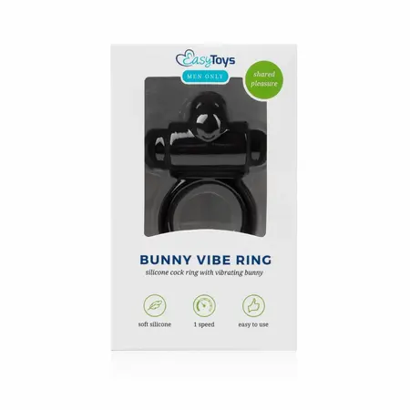 Sway Bunny vibrirajući prsten za intimnost sa odvojivim metkom u crnoj boji