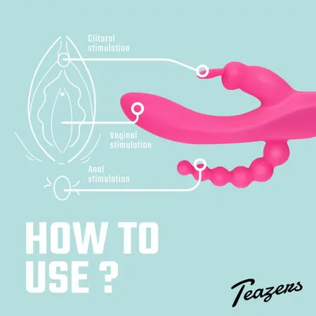 EasyToys Double Rabbit vodootporni intimni masažer roze boje dužine 21 cm sa USB punjenjem