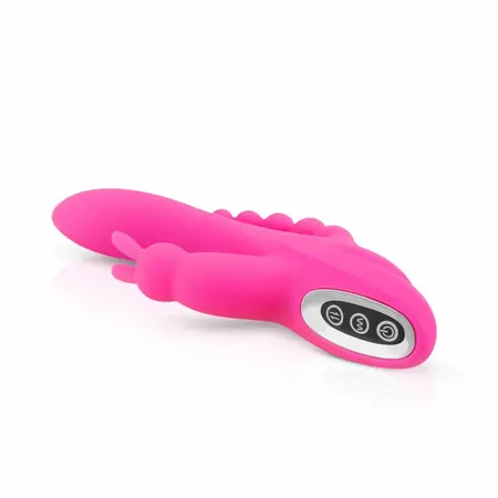 EasyToys Double Rabbit vodootporni intimni masažer roze boje dužine 21 cm sa USB punjenjem