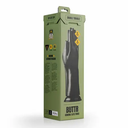 BUTTR Double Trouble anatomski silikonski plag sa vakuumskim postoljem 31 cm