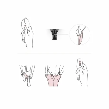 PantyRebel vibrirajuće tange sa daljinskim upravljačem i 12 modova rada, crne, S/M