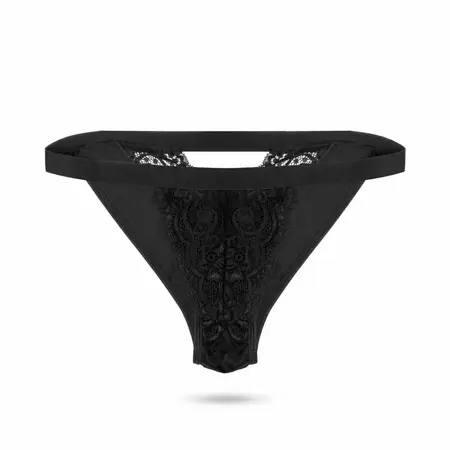 PantyRebel vibrirajuće tange sa daljinskim upravljačem i 12 modova rada, crne, S/M