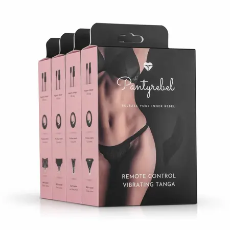 PantyRebel set vibrirajućih gaćica sa bežičnim daljinskim upravljačem crne, veličina M/L