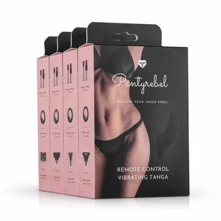 PantyRebel bežični vibrirajući set gaćica sa daljinskim upravljačem, crna boja, podesiva veličina