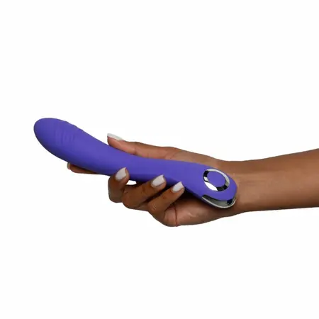 Lici zakrivljeni silikonski intimni masažer sa 10 modova, USB, roze