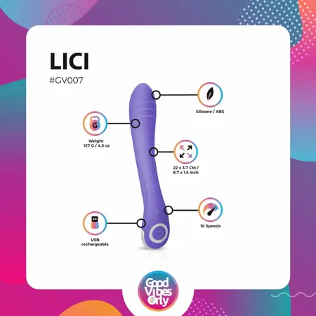 Lici zakrivljeni silikonski intimni masažer sa 10 modova, USB, roze