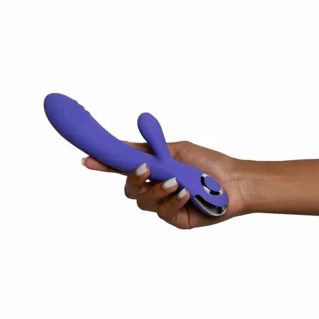 Fane Rabbit punjivi silikonski intimni vibrator roze boje sa 10 modova i LED svetlom