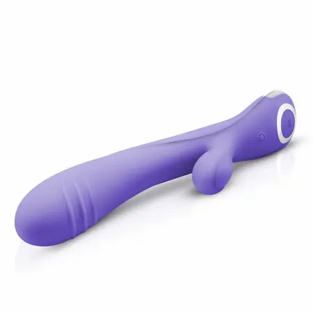Fane Rabbit punjivi silikonski intimni vibrator roze boje sa 10 modova i LED svetlom
