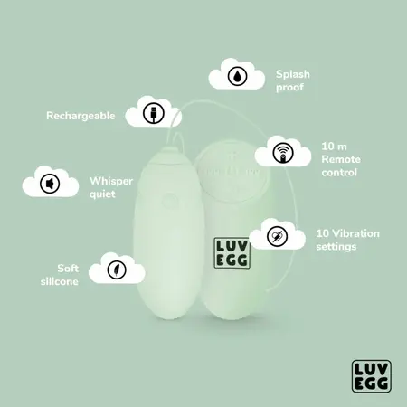 Luv Egg Zeleni daljinski upravljani silikonski intimni uređaj 12 modova