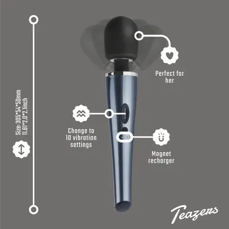 Black Lightning Wand brenda Dream Toys, moćan punjivi masažer za vrhunski užitak