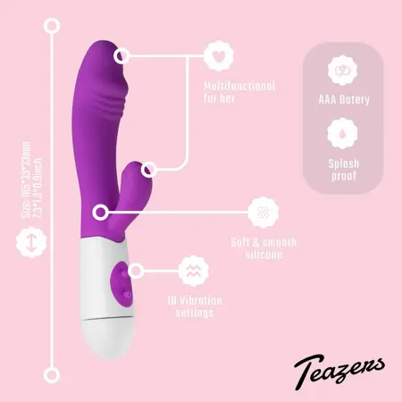 Teazers Rabbit ljubičasti vibrator sa višestrukim modovima stimulacije
