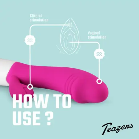 Teazers Pink silikonski rabbit vibrator sa dvostrukom stimulacijom, 10 modova vibracije, vodootporan