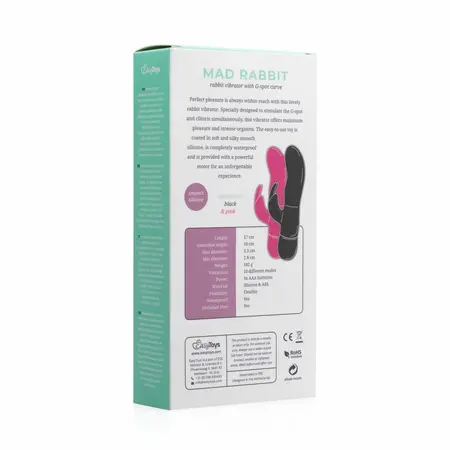 EasyToys Mad Rabbit Pink intimni dvojni akcioni silikonski uređaj