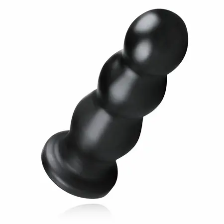 BUTTR Tactical III Veliki rebrasti intimni plug sa ravnom vakuum bazom Crni
