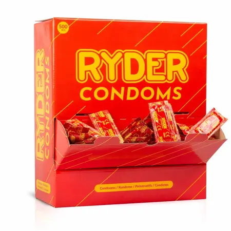 Ryder Classic Latex Condoms 500-Pack - Lubricated, Standard Size