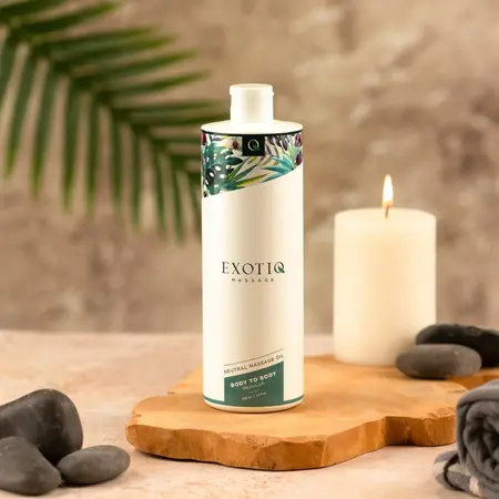 Exotiq Body To Body Oil 500ml - Silky Massage Formula with Dispenser