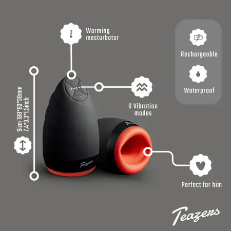 Teazers Intimna Mašina Vibrirajuća i Grejuća, 9 Režima, Premium Silikon