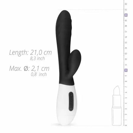 Teazers Rabbit Series punjivi silikonski intimni uređaj crne boje
