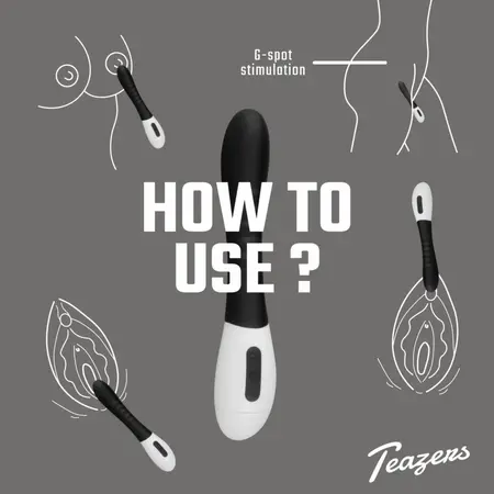 Teazers G-Spot Intimni Uređaj Crni 30 Brzina Meki Silikon USB