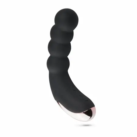 EasyToys Crni zakrivljeni rebrasti silikonski intimni maser 10 modova