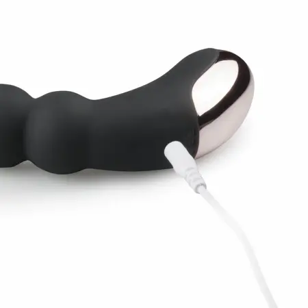 EasyToys Crni zakrivljeni rebrasti silikonski intimni maser 10 modova