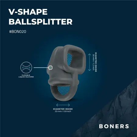 Boners tecňi silikonski anatomski separator za testise, fleksibilna crna