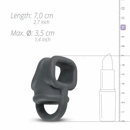 Boners tecňi silikonski anatomski separator za testise, fleksibilna crna