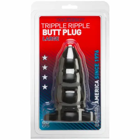Doc Johnson Triple Ripple Large Black Anal Plug - Graduated Design