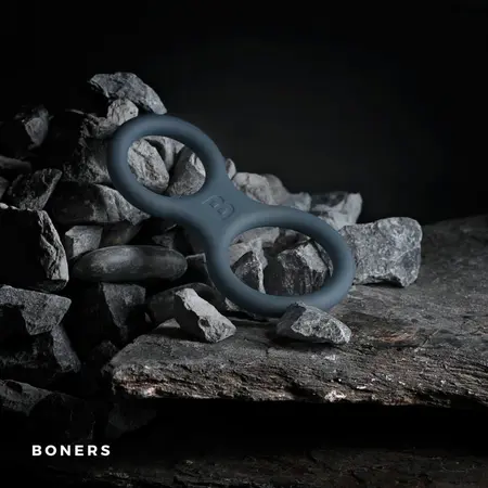 Boners Silikonski Dupli Prsten i Anatomska Podrška za Testise Siva