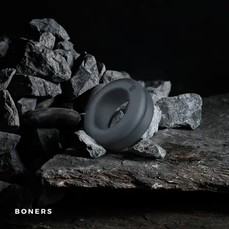 Boners Double Design silikonski prsten podesivi crni 2-u-1 sistem