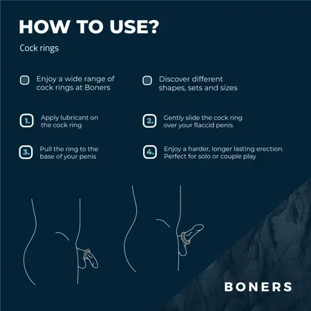 Boners Double Design silikonski prsten podesivi crni 2-u-1 sistem