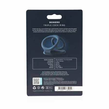 Boners Triple Ring silikonski set, podesivi anatomski sistem podrške
