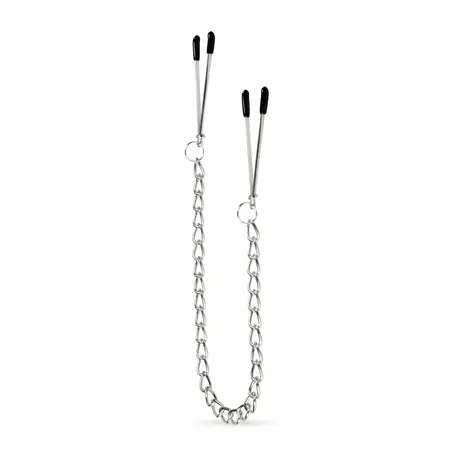 EasyToys podesive pincetne stezaljke za bradavice sa metalnim lancem - Crna