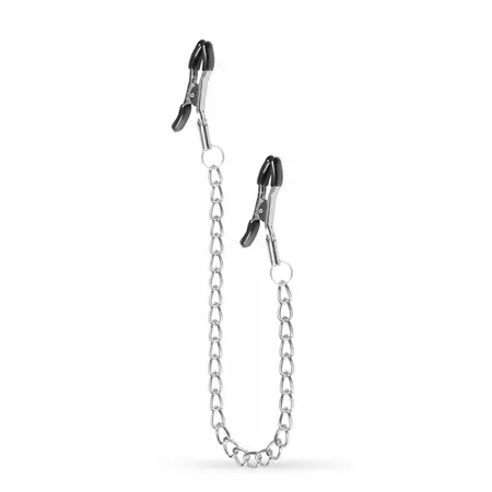 EasyToys podesive metalne stege za bradavice sa lancem, srebrna boja
