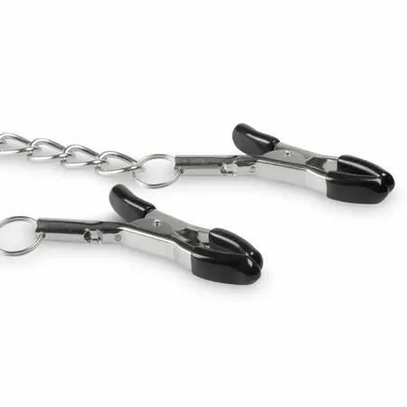 EasyToys podesive metalne stege za bradavice sa lancem, srebrna boja