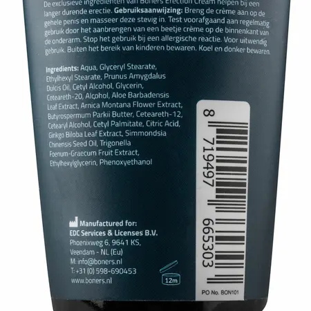 Boners Erection Cream 100ml – Formula za njegu kože na biljnoj bazi