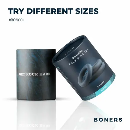 Boners Silicone Ring Set siva 3 veličine fleksibilan materijal prijatan za kožu