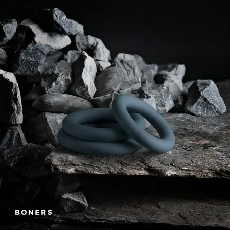 Boners Silicone Ring Set siva 3 veličine fleksibilan materijal prijatan za kožu