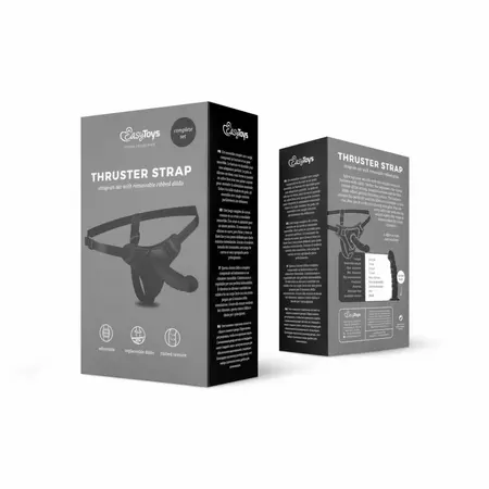 EasyToys Silicone Strap-On Sistem - Podesivi Remen i Zakrivljeni Model, Crna