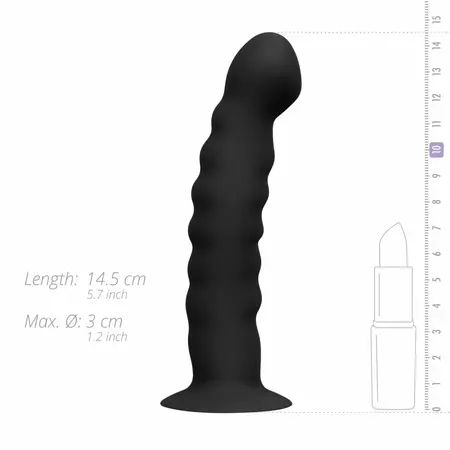 EasyToys Silicone Strap-On Sistem - Podesivi Remen i Zakrivljeni Model, Crna