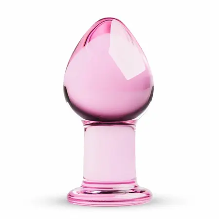 Glas Pink Medium analni stakleni čep - glatki borosilikat, 4,3 cm