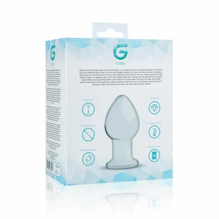 Glas Intimate Plug model br. 26, providno staklo, srednja veličina