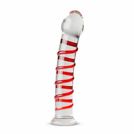 Gildo Model 15 Prozirni stakleni intimni uređaj sa rebrastom osovinom 20 cm
