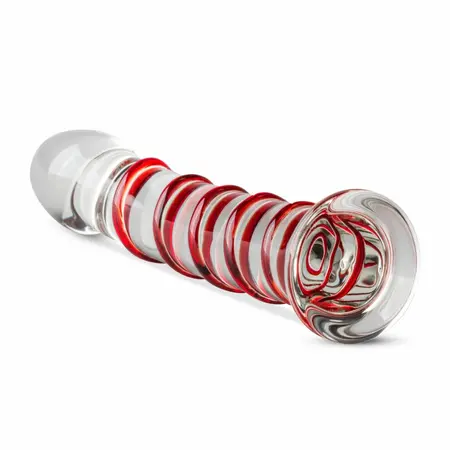 Gildo Model 15 Prozirni stakleni intimni uređaj sa rebrastom osovinom 20 cm