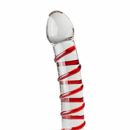 Gildo Model 15 Prozirni stakleni intimni uređaj sa rebrastom osovinom 20 cm