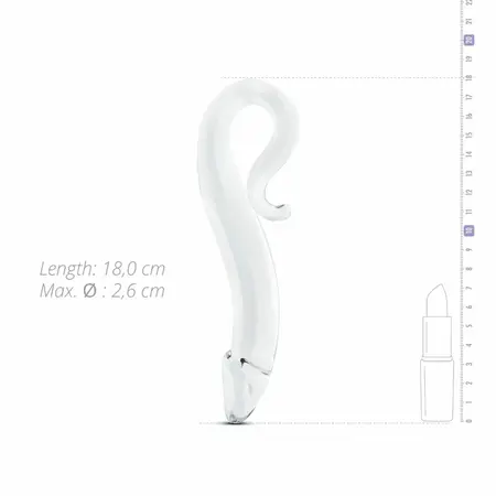 Glas staklena igracka br. 14, transparentni zakrivljeni model sa ergonomskom ruckom