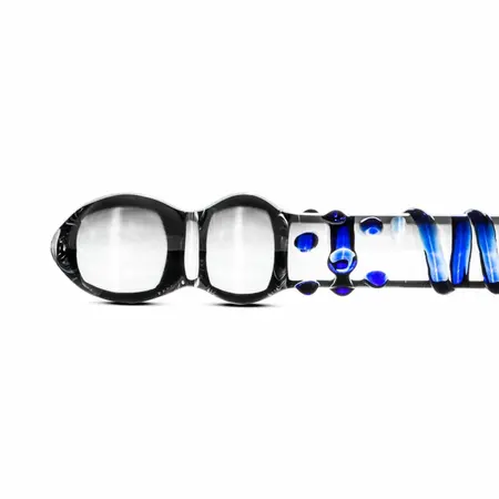 EasyToys Glass Series Model 21 – Dvostrani providni stakleni štapić sa plavim akcentima